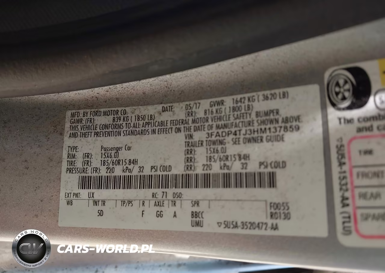 2017 Ford Fiesta S VIN:3FADP4TJ3HM137859 - 9