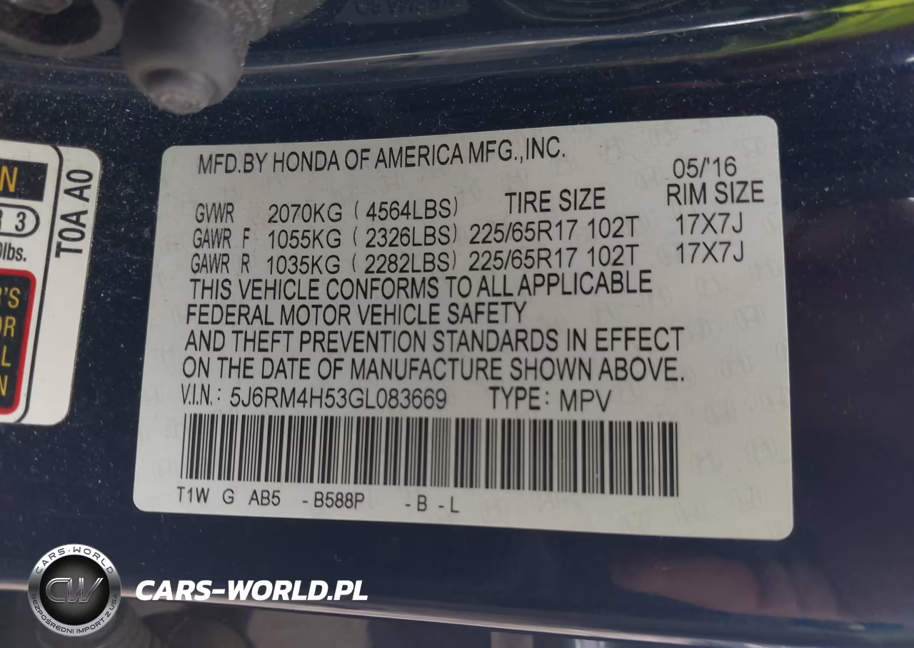 2016 Honda Cr-V Ex VIN:5J6RM4H53GL083669 - 9