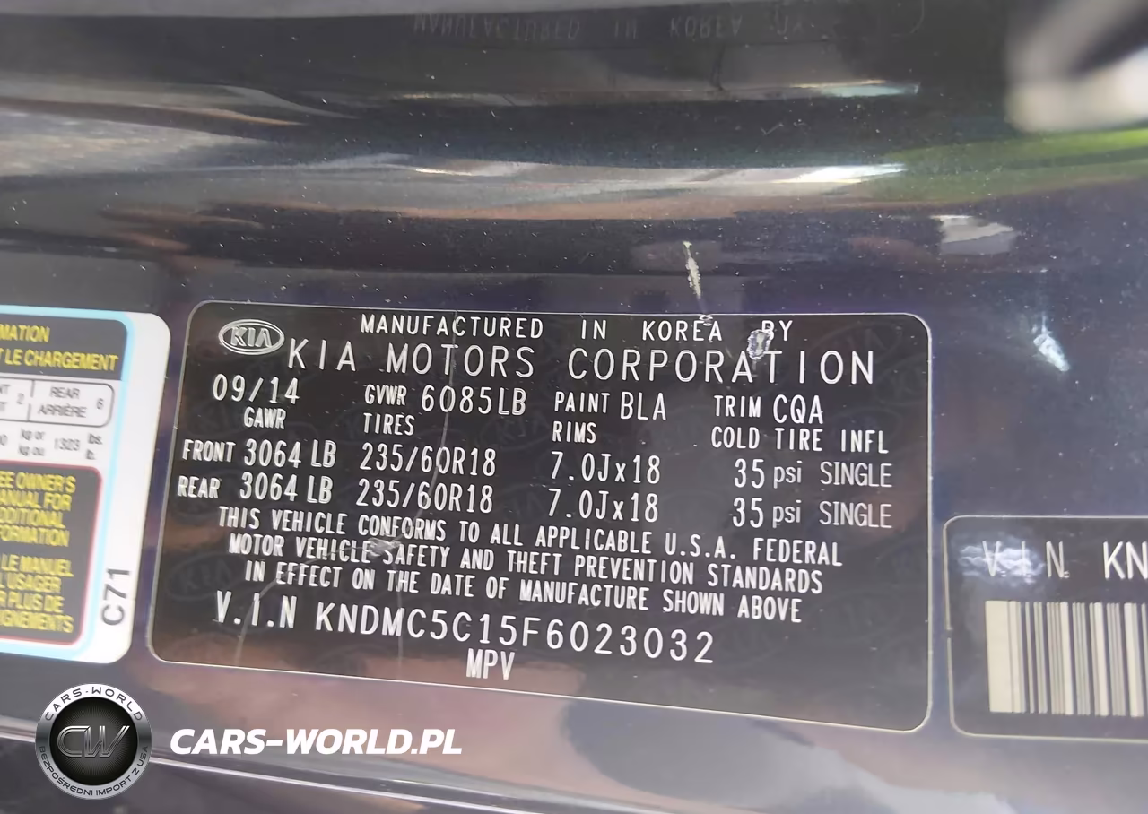 2015 Kia Sedona Ex VIN:KNDMC5C15F6023032 - 9