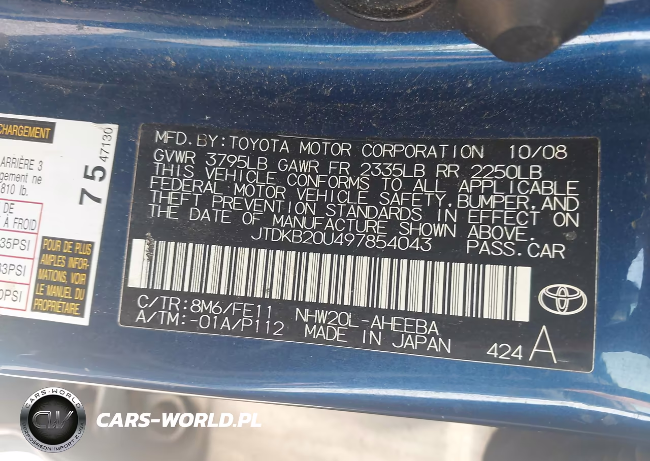 2009 Toyota Prius VIN:JTDKB20U497854043 - 9