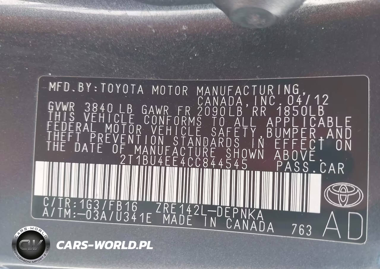 2012 Toyota Corolla Le VIN:2T1BU4EE4CC844545 - 9