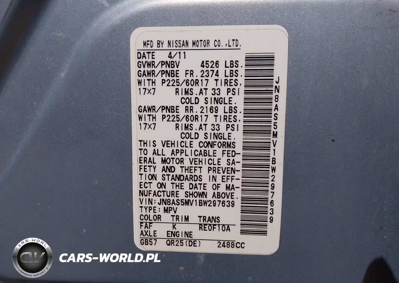 2011 Nissan Rogue Sv VIN:JN8AS5MV1BW297639 - 9