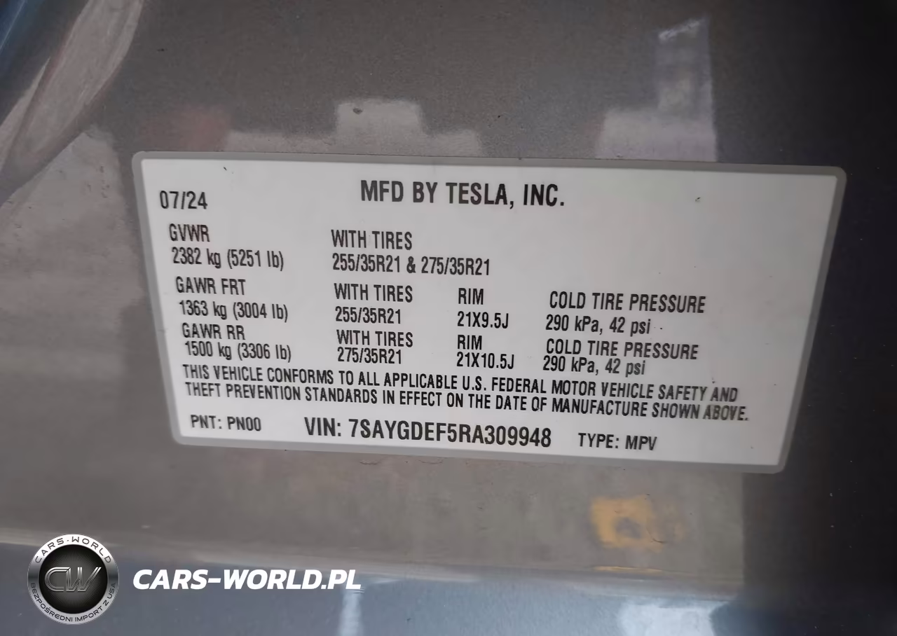 2024 Tesla Model Y Performance Dual Motor All-Wheel Drive VIN:7SAYGDEF5RA309948 - 9