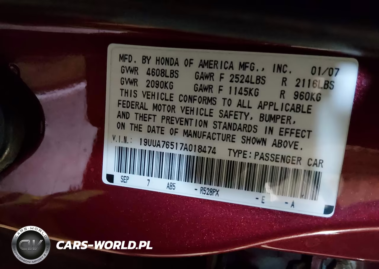 2007 Acura Tl Type S VIN:19UUA76517A018474 - 9
