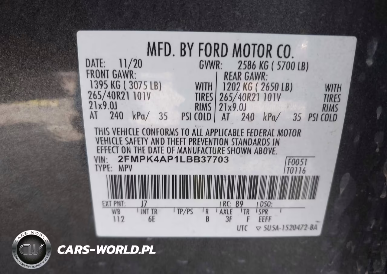 2020 Ford Edge St VIN:2FMPK4AP1LBB37703 - 9