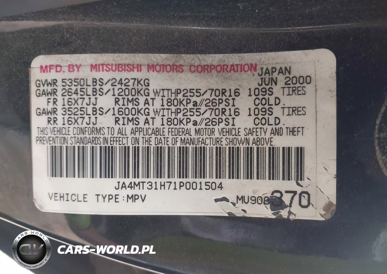 2001 Mitsubishi Montero Sport Xls VIN:JA4MT31H71P001504 - 9
