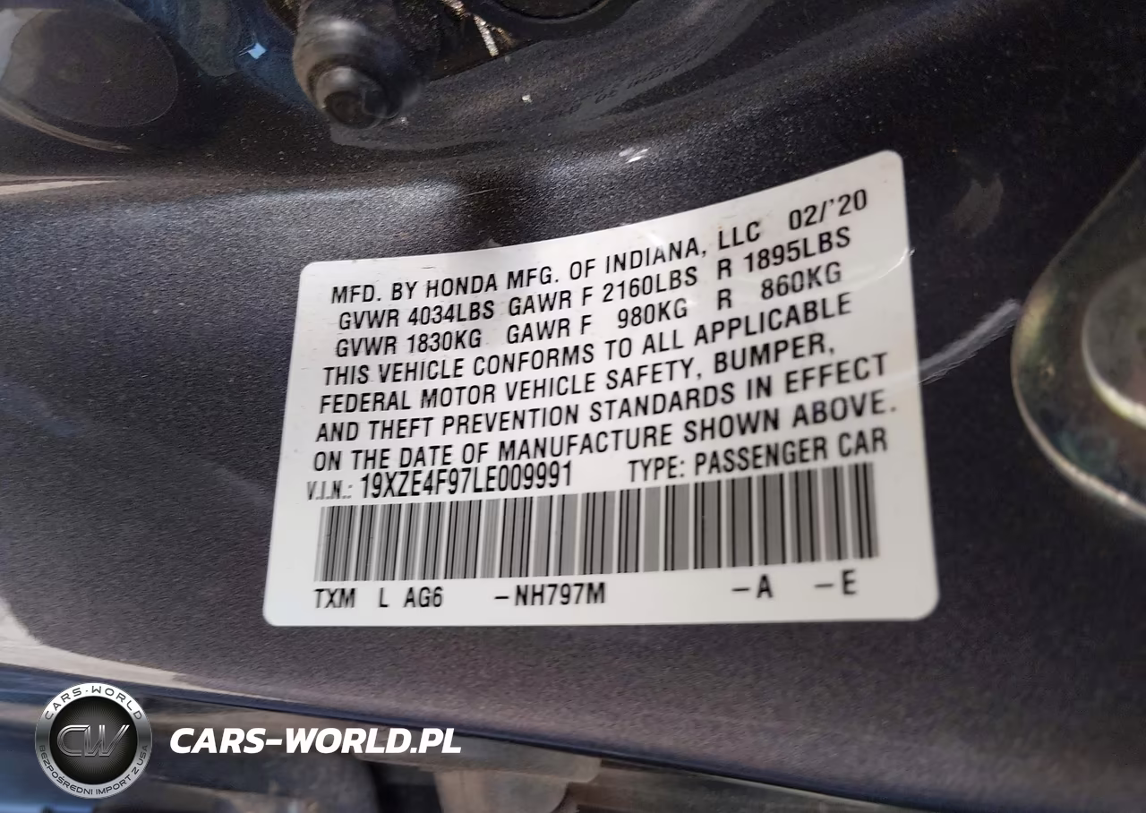 2020 Honda Insight Touring VIN:19XZE4F97LE009991 - 9