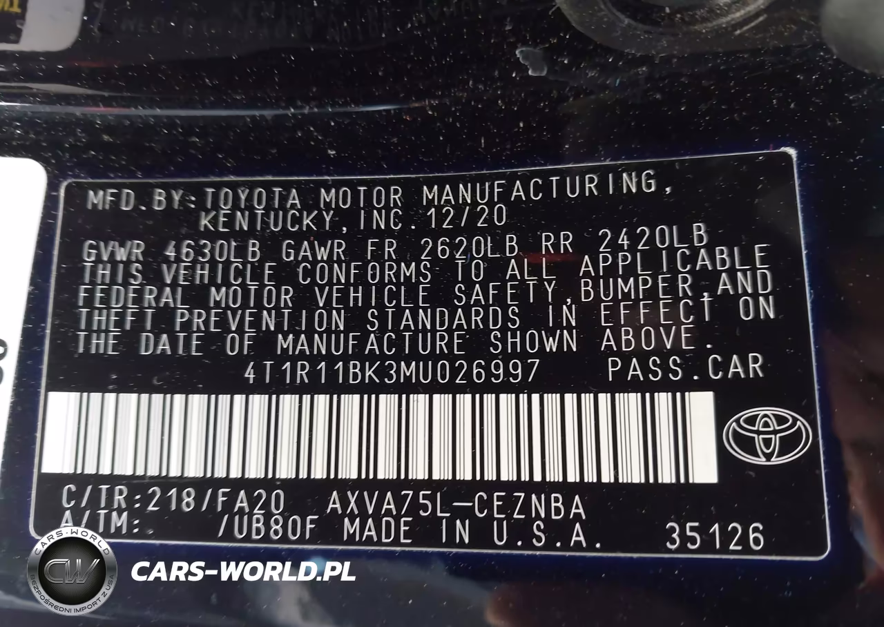 2021 Toyota Camry Le Awd VIN:4T1R11BK3MU026997 - 9