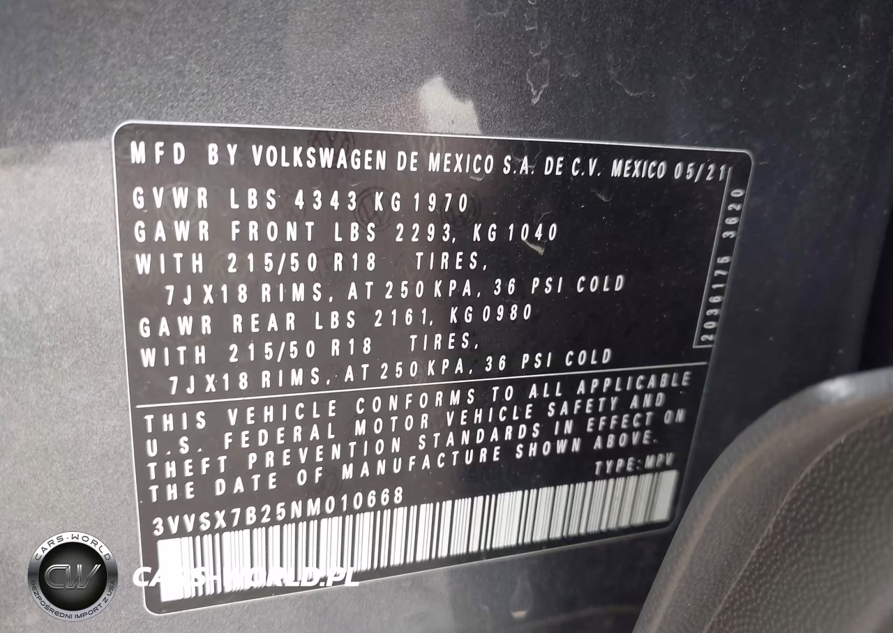 2022 Volkswagen Taos 1.5T Se VIN:3VVSX7B25NM010668 - 9