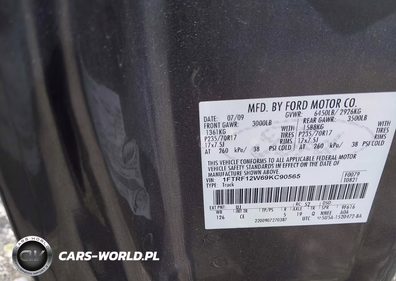 2009 Ford F-150 Stx-Xl-Xl W-Midbox Prep-Xlt-Xlt W-Midbox Prep VIN:1FTRF12W69KC90565 - 9