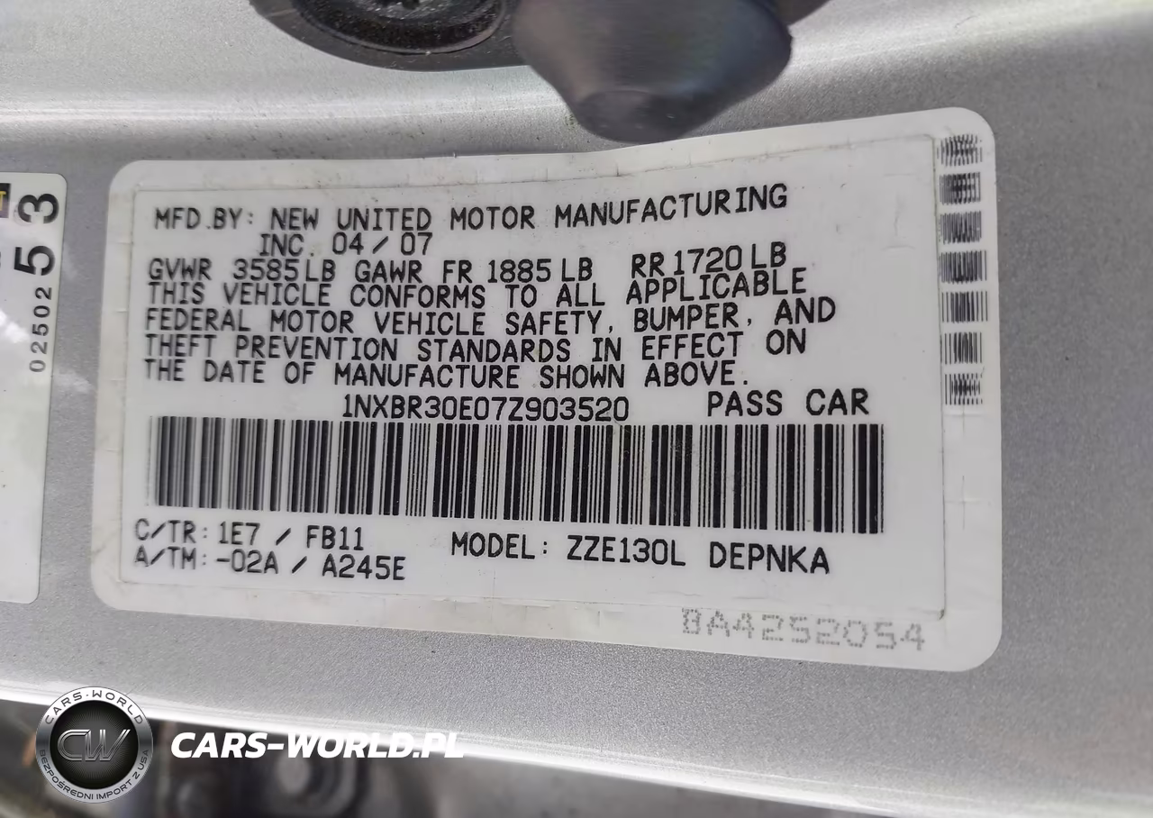 2007 Toyota Corolla Le VIN:1NXBR30E07Z903520 - 9