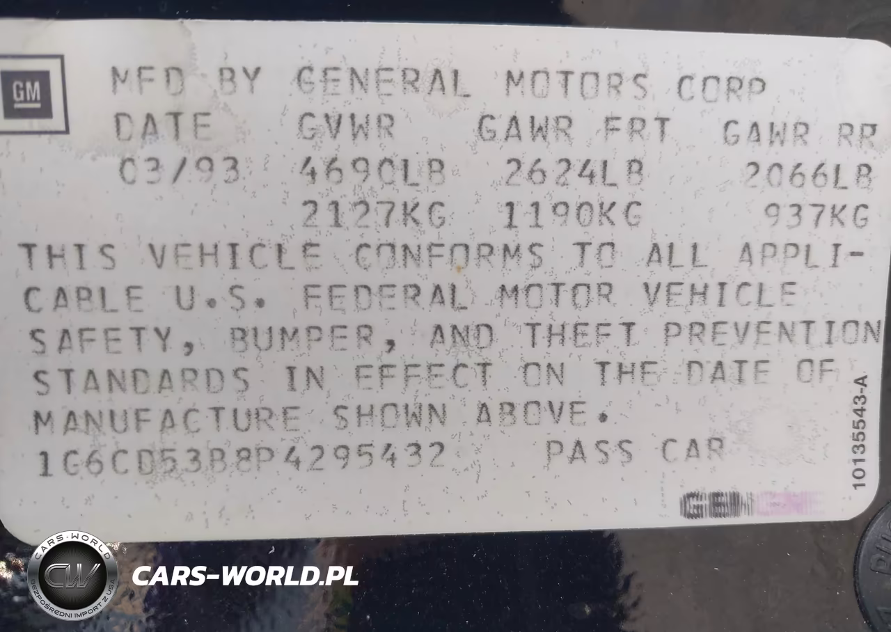 1993 Cadillac Deville VIN:1G6CD53B8P4295432 - 9