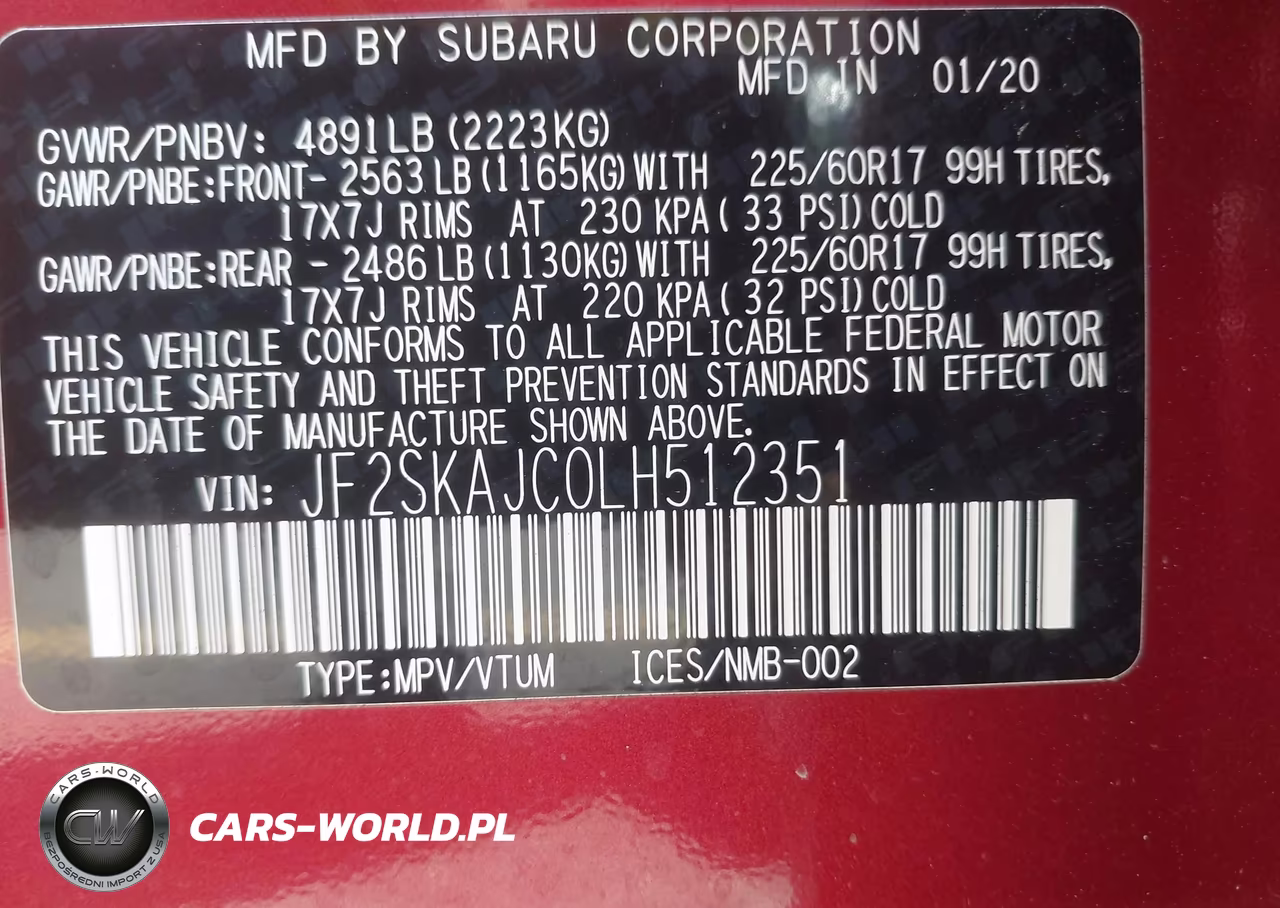 2020 Subaru Forester Premium VIN:JF2SKAJC0LH512351 - 9