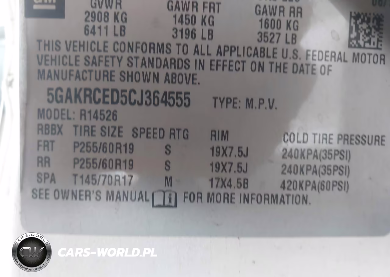 2012 Buick Enclave Leather VIN:5GAKRCED5CJ364555 - 9