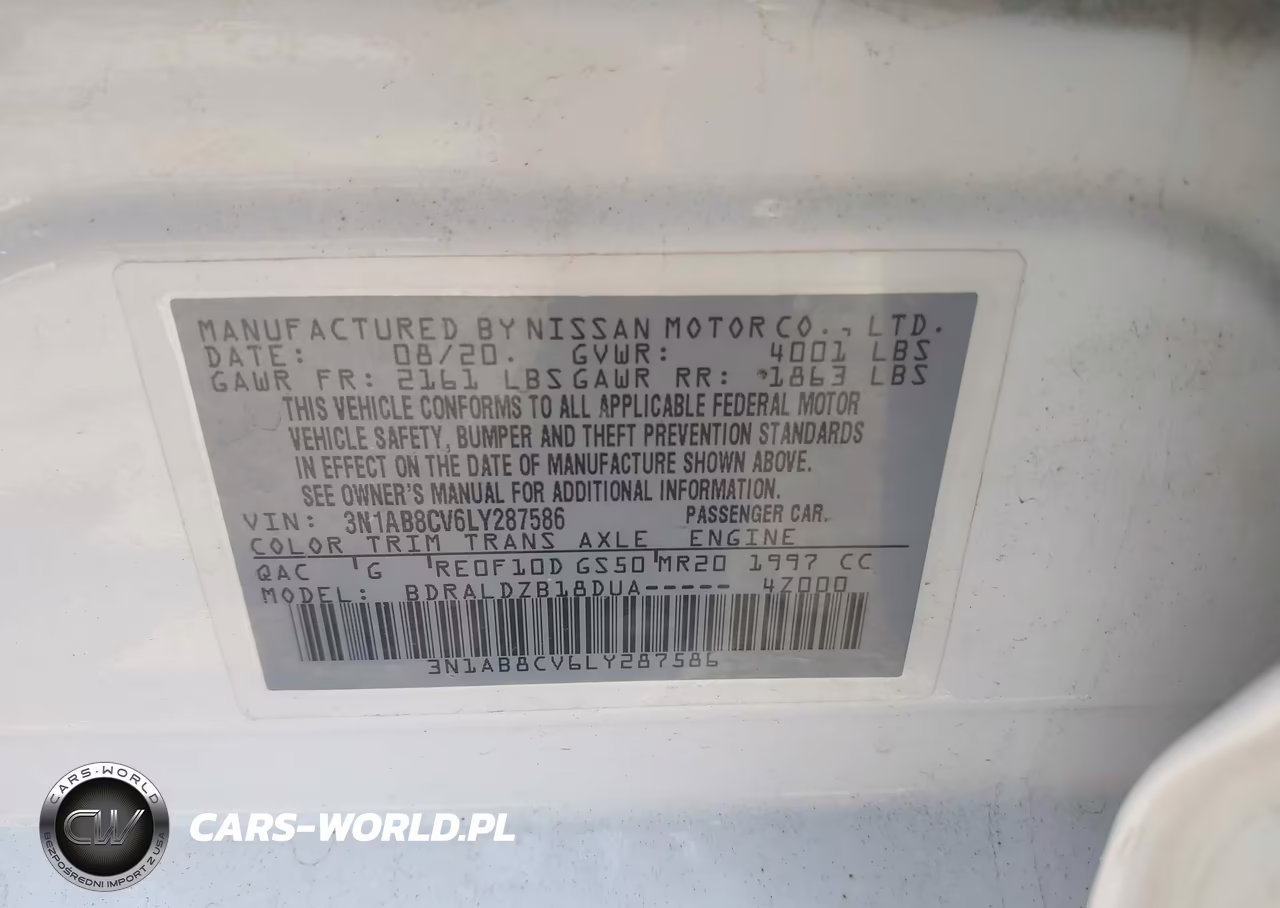 2020 Nissan Sentra Sv Xtronic Cvt VIN:3N1AB8CV6LY287586 - 9