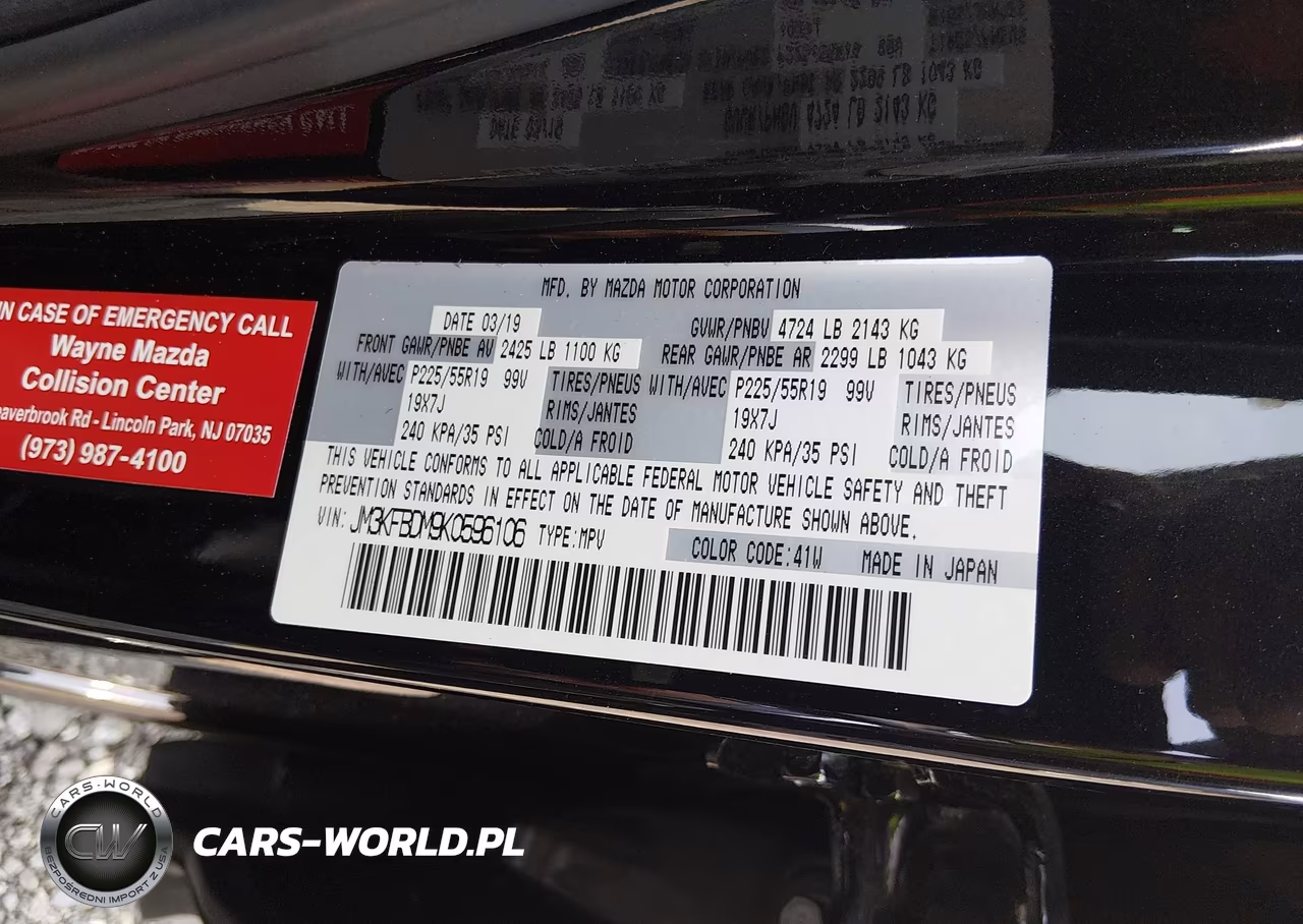 2019 Mazda Cx-5 Grand Touring VIN:JM3KFBDM9K0596106 - 9