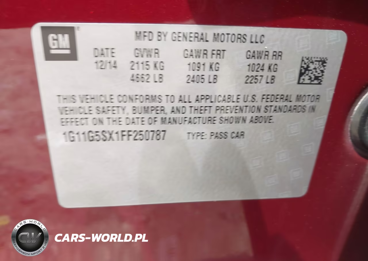 2015 Chevrolet Malibu 2Lz VIN:1G11G5SX1FF250787 - 9