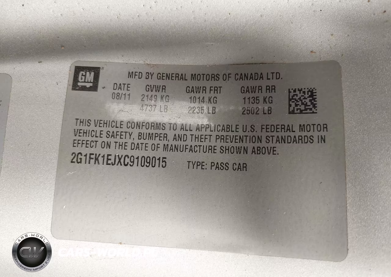 2012 Chevrolet Camaro 2Ss VIN:2G1FK1EJXC9109015 - 9