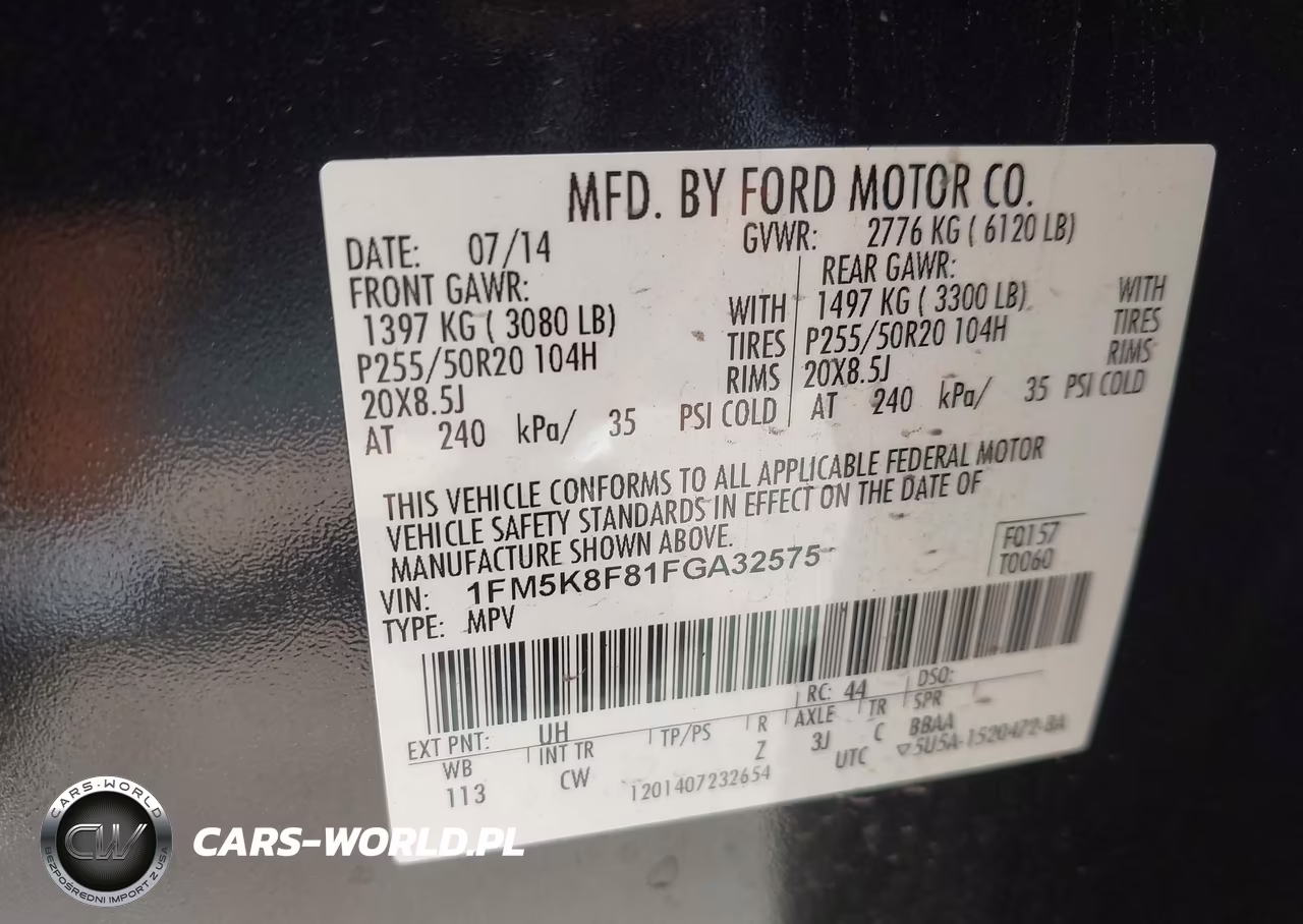 2015 Ford Explorer Limited VIN:1FM5K8F81FGA32575 - 9