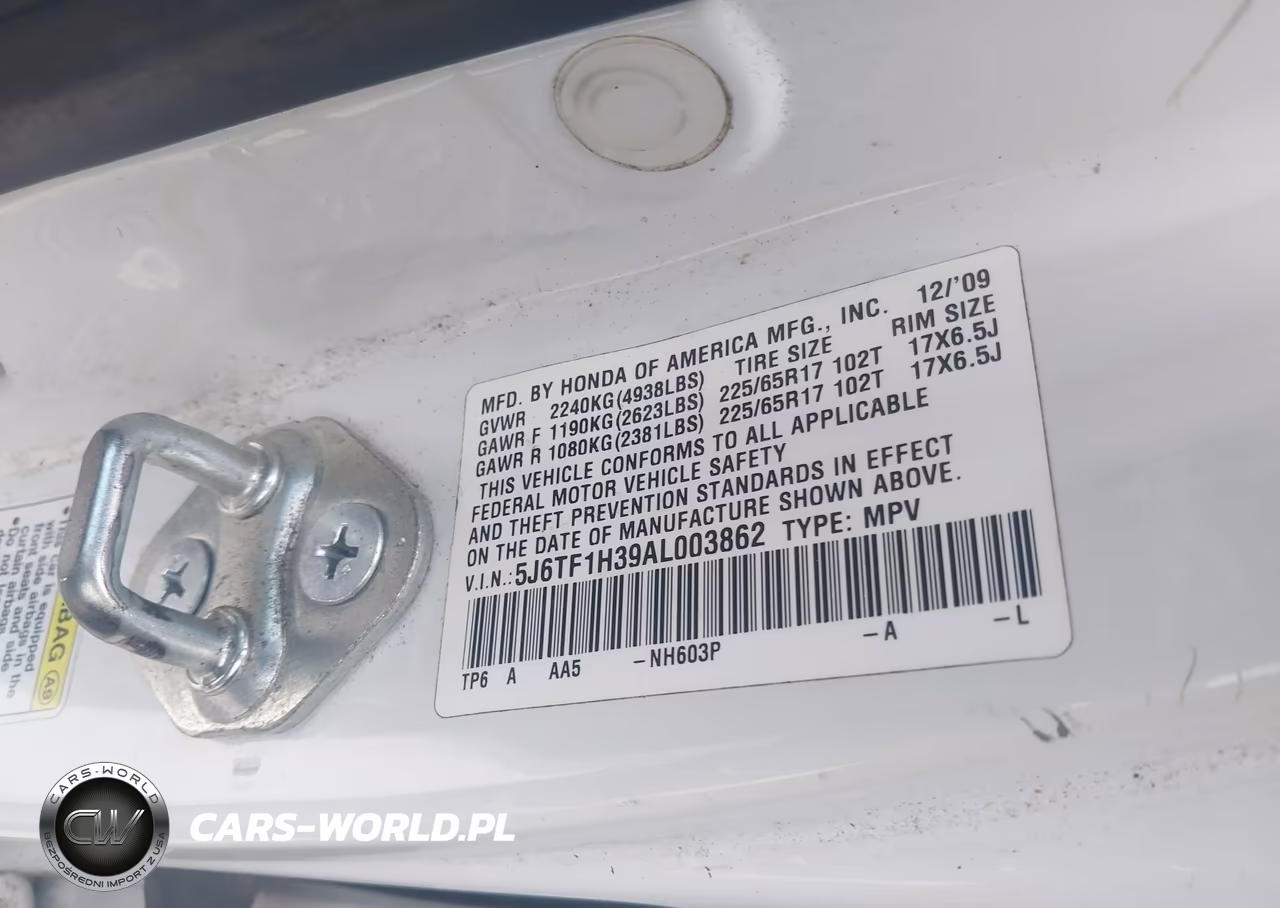 2010 Honda Accord Crosstour Ex VIN:5J6TF1H39AL003862 - 9