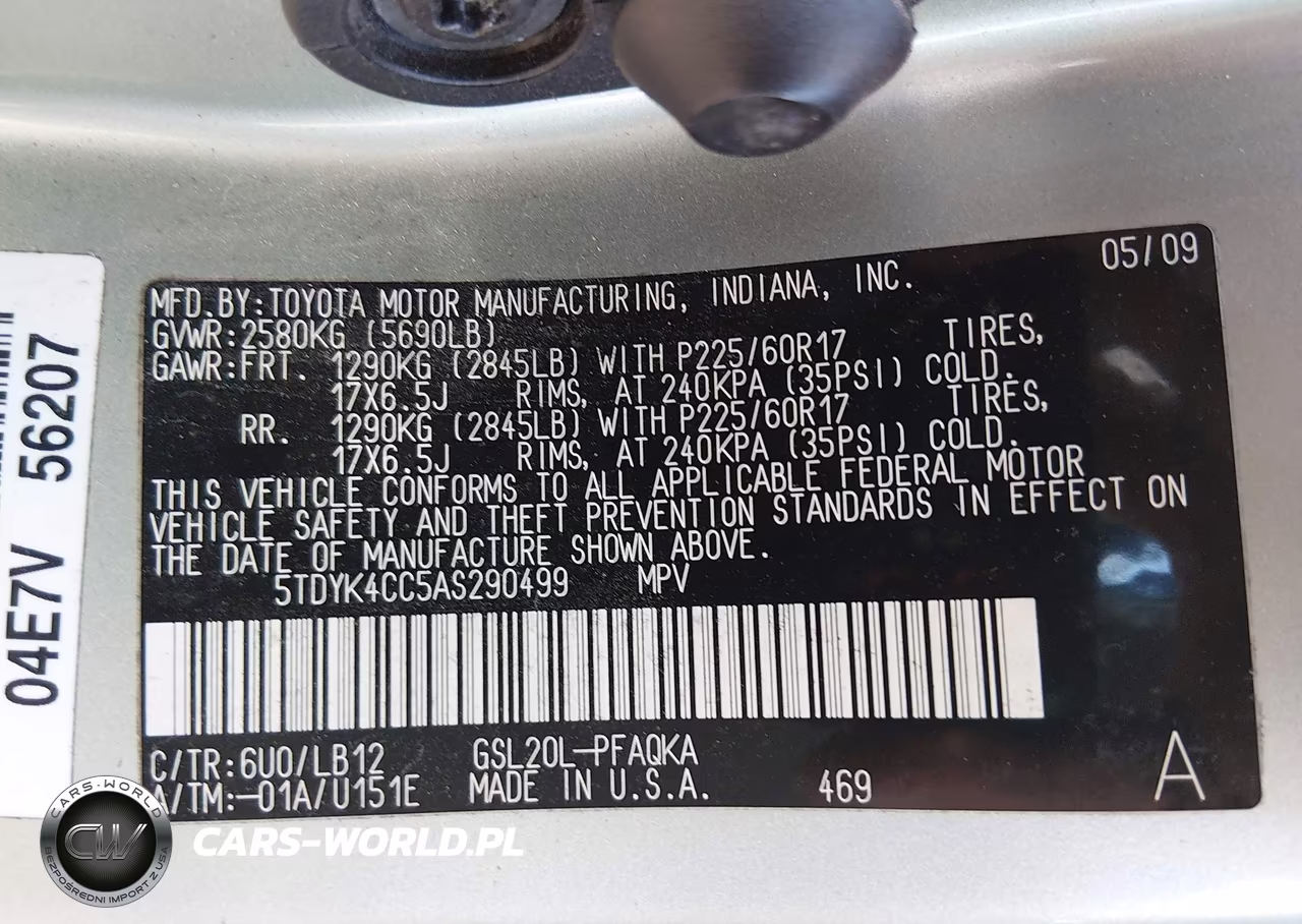 2010 Toyota Sienna Xle VIN:5TDYK4CC5AS290499 - 9