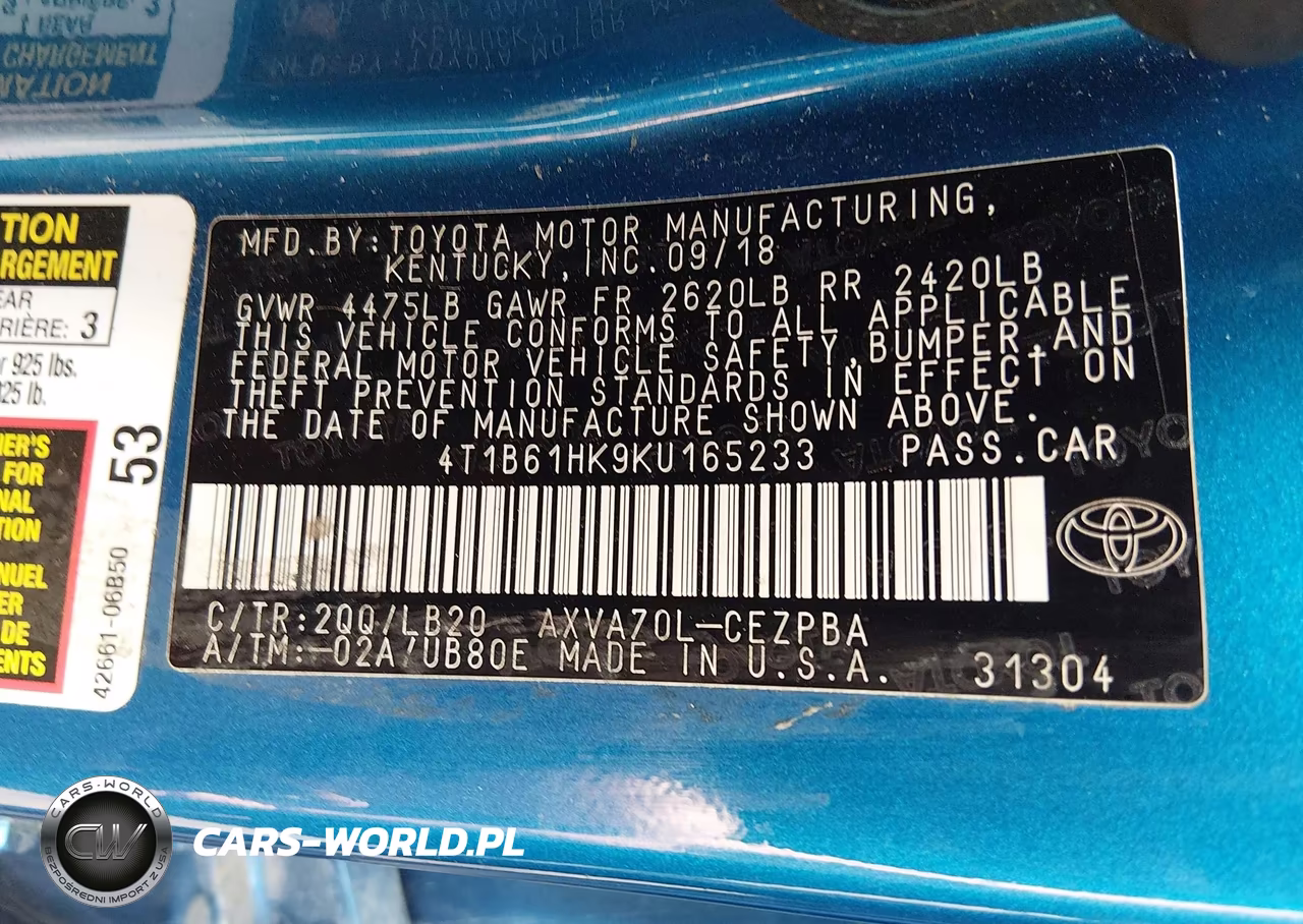 2019 Toyota Camry Xse VIN:4T1B61HK9KU165233 - 9