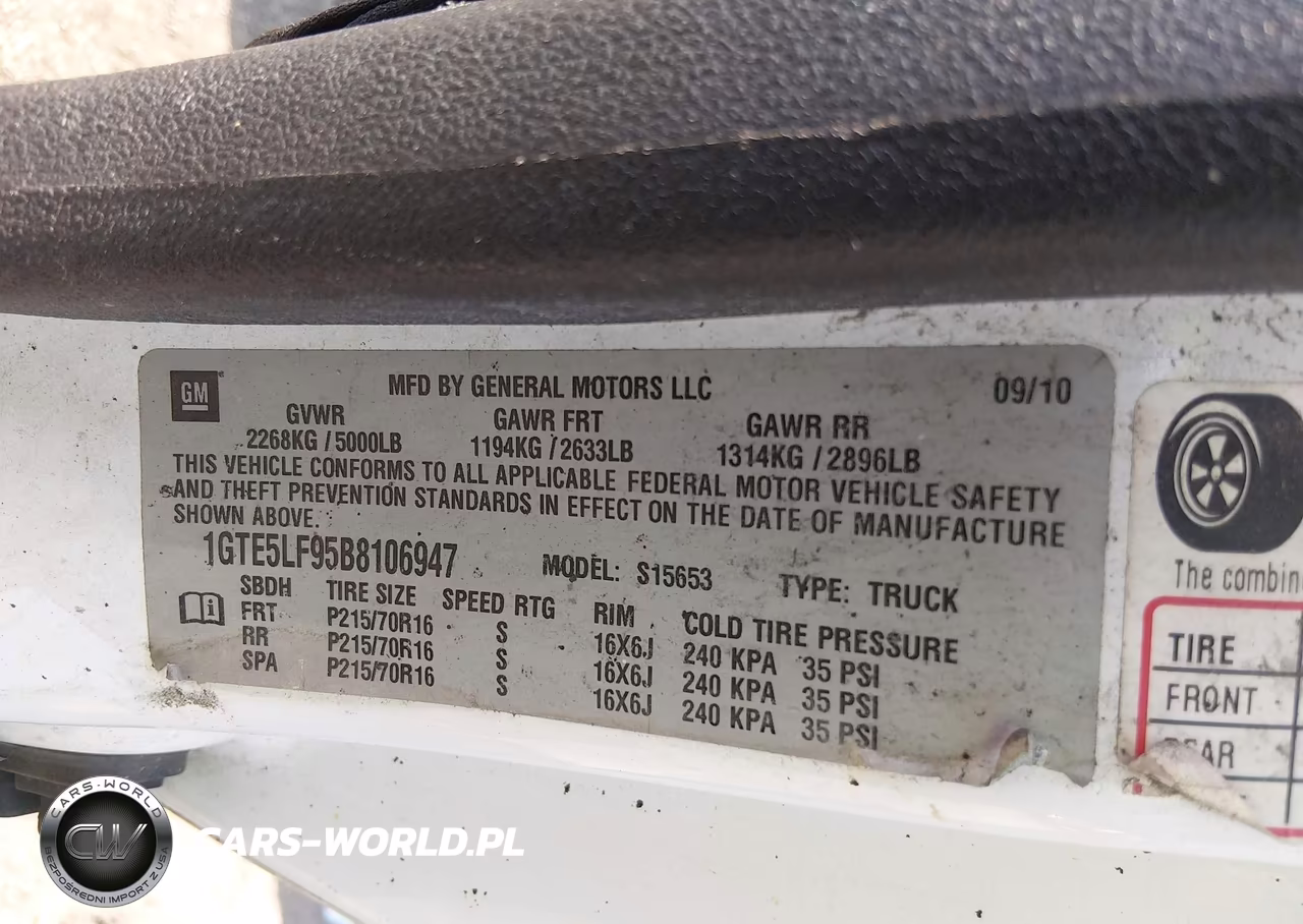 2011 GMC Canyon Work Truck VIN:1GTE5LF95B8106947 - 9