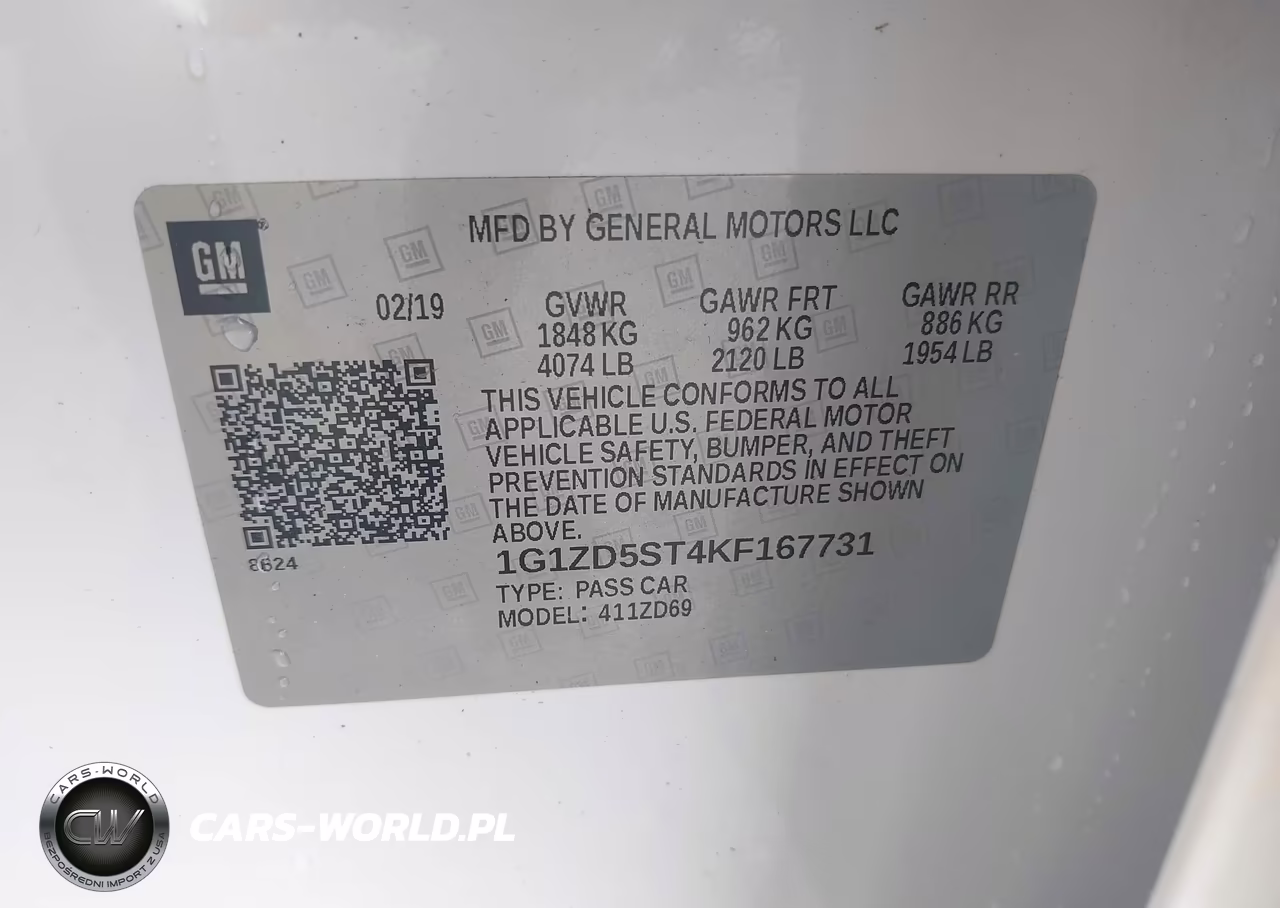 2019 Chevrolet Malibu Lt VIN:1G1ZD5ST4KF167731 - 9