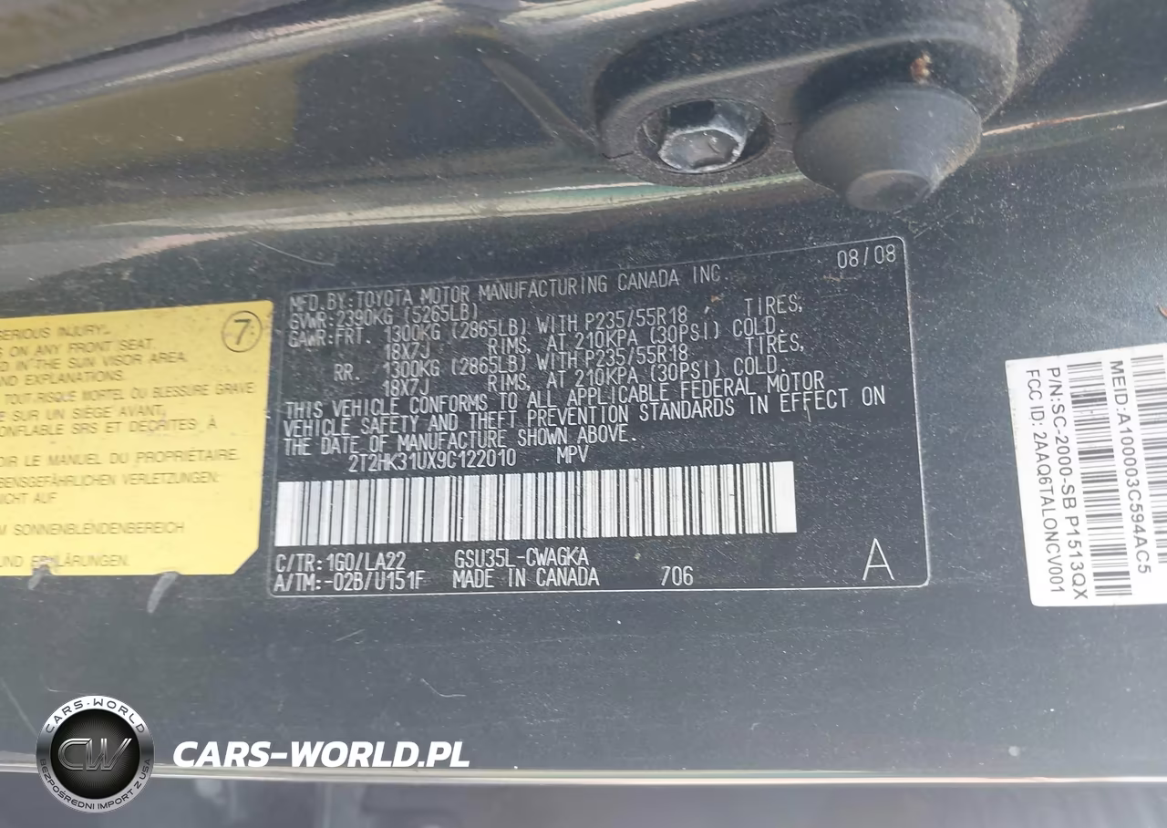 2009 Lexus Rx 350 VIN:2T2HK31UX9C122010 - 9