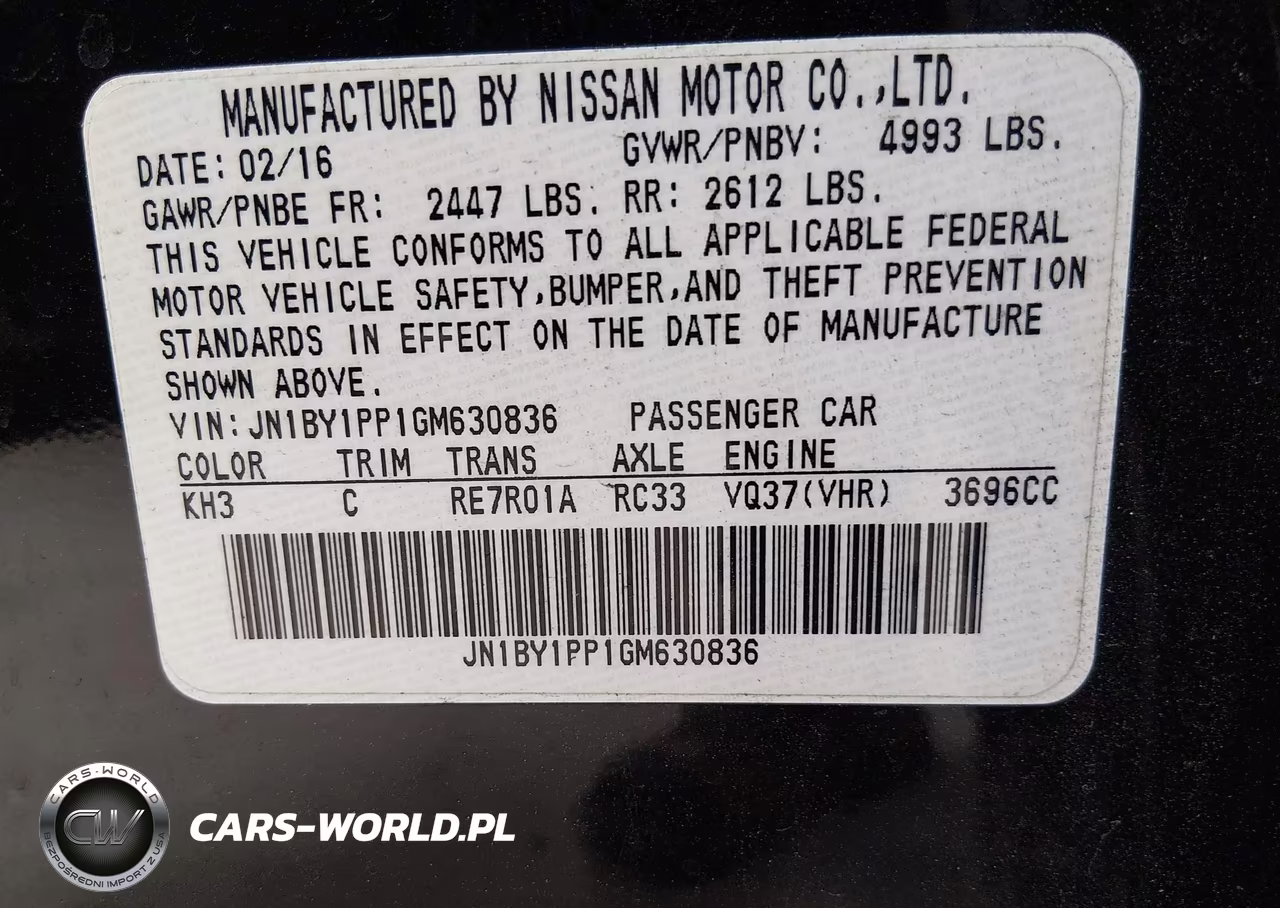 2016 Infiniti Q70L 3.7 VIN:JN1BY1PP1GM630836 - 9