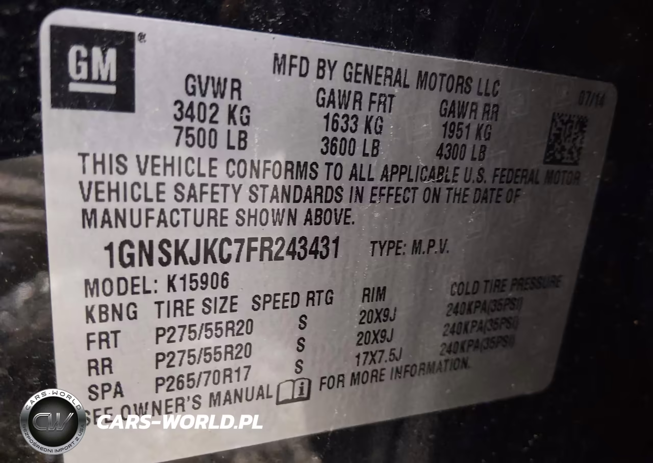 2015 Chevrolet Suburban Lt VIN:1GNSKJKC7FR243431 - 9