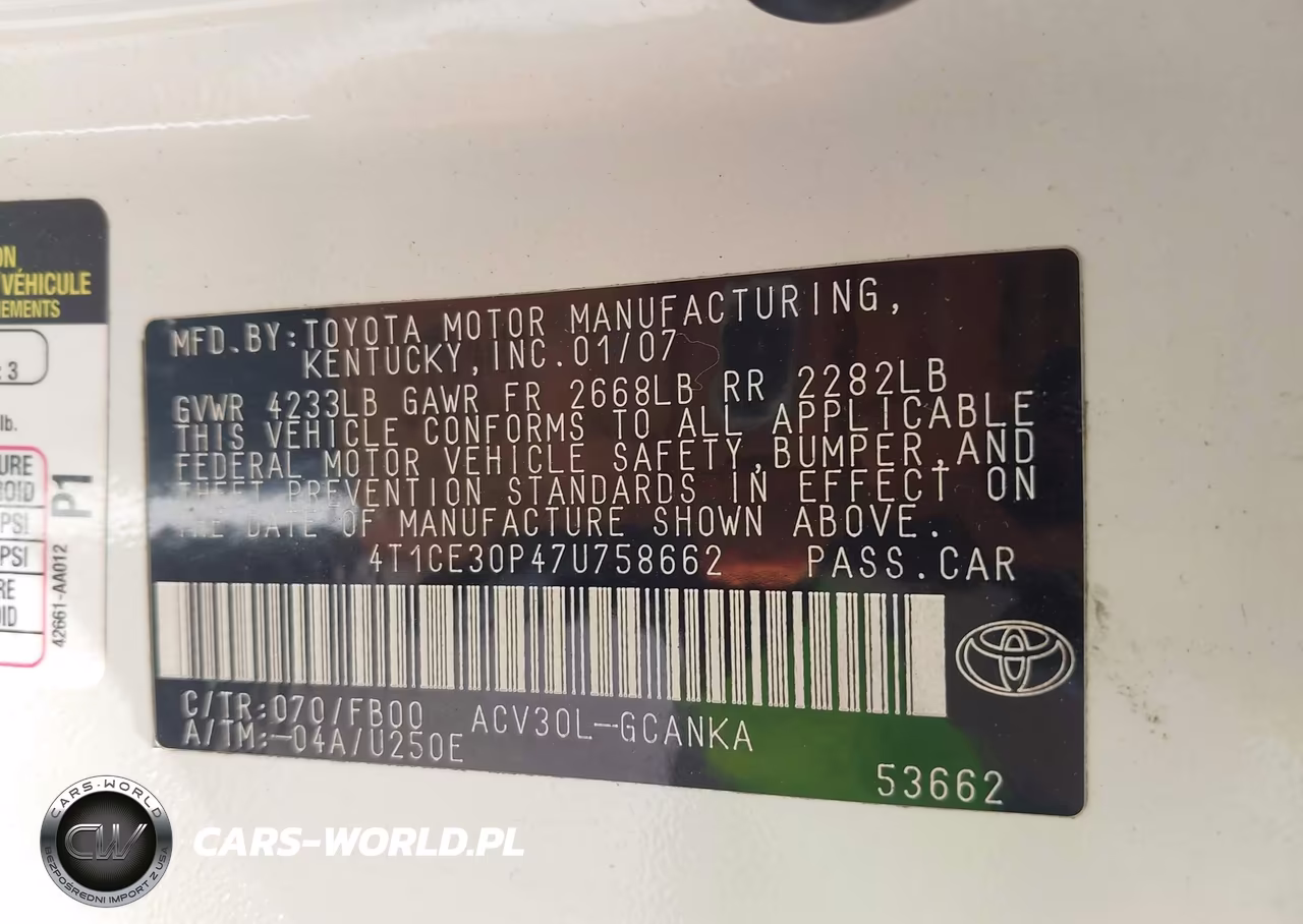 2007 Toyota Camry Solara Se VIN:4T1CE30P47U758662 - 9