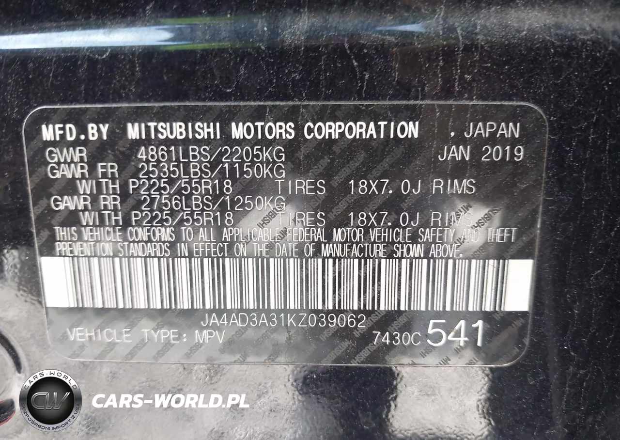 2019 Mitsubishi Outlander Le VIN:JA4AD3A31KZ039062 - 9