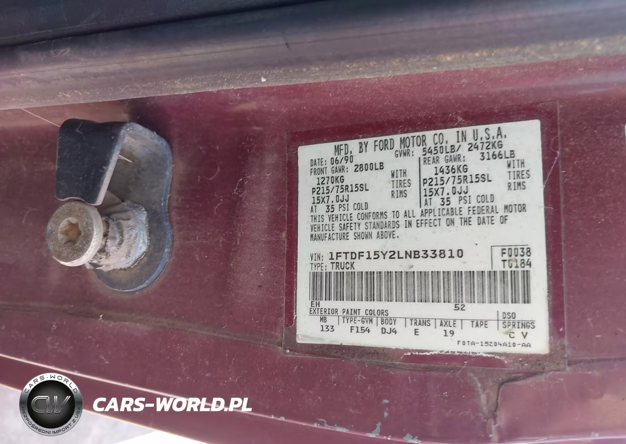 1990 Ford F150 VIN:1FTDF15Y2LNB33810 - 9