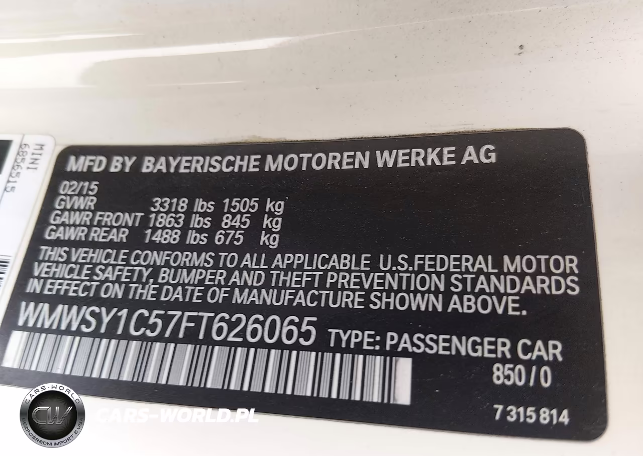 2015 Mini Roadster Cooper VIN:WMWSY1C57FT626065 - 9