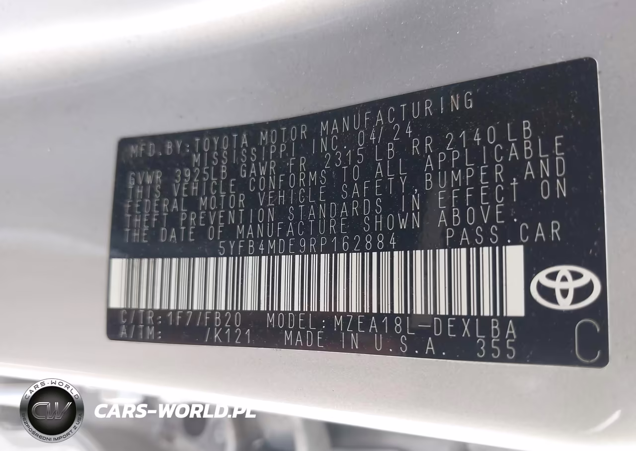 2024 Toyota Corolla Le VIN:5YFB4MDE9RP162884 - 9
