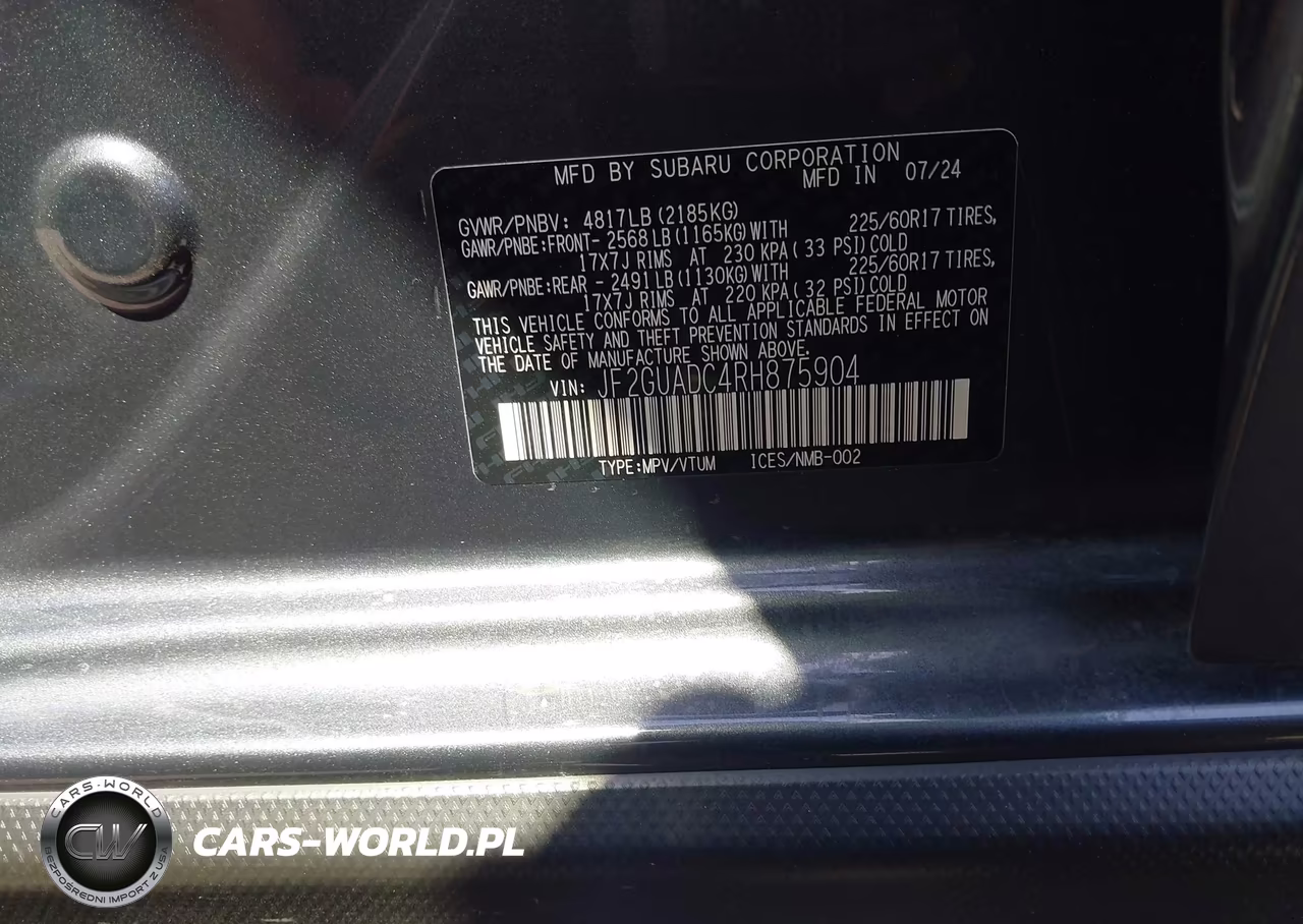 2024 Subaru Crosstrek Premium VIN:JF2GUADC4RH875904 - 9