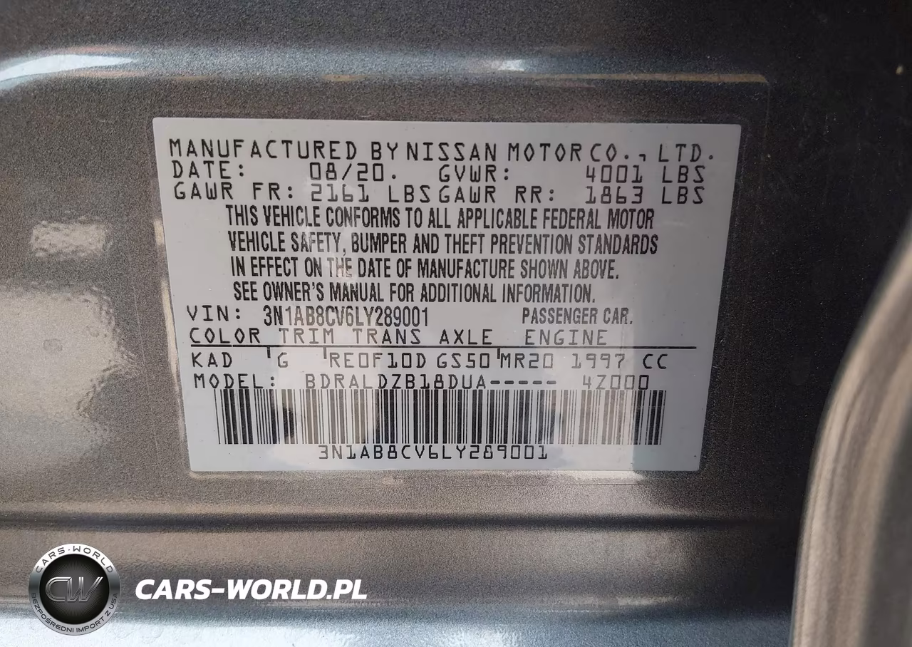 2020 Nissan Sentra Sv Xtronic Cvt VIN:3N1AB8CV6LY289001 - 9