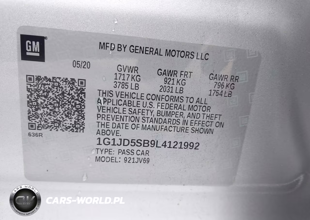 2020 Chevrolet Sonic Fwd Lt VIN:1G1JD5SB9L4121992 - 9