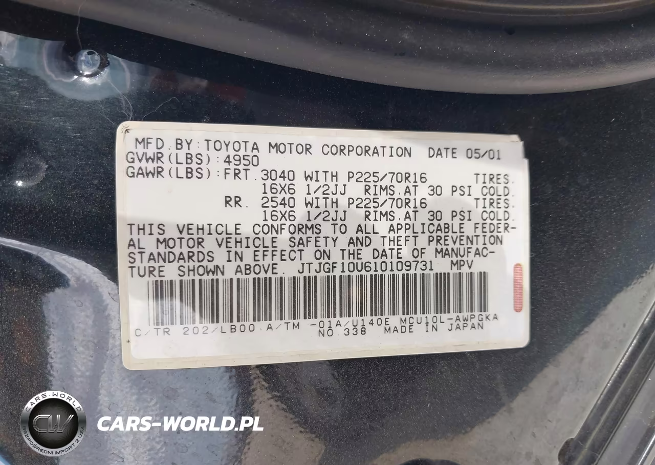 2001 Lexus Rx 300 VIN:JTJGF10U610109731 - 9