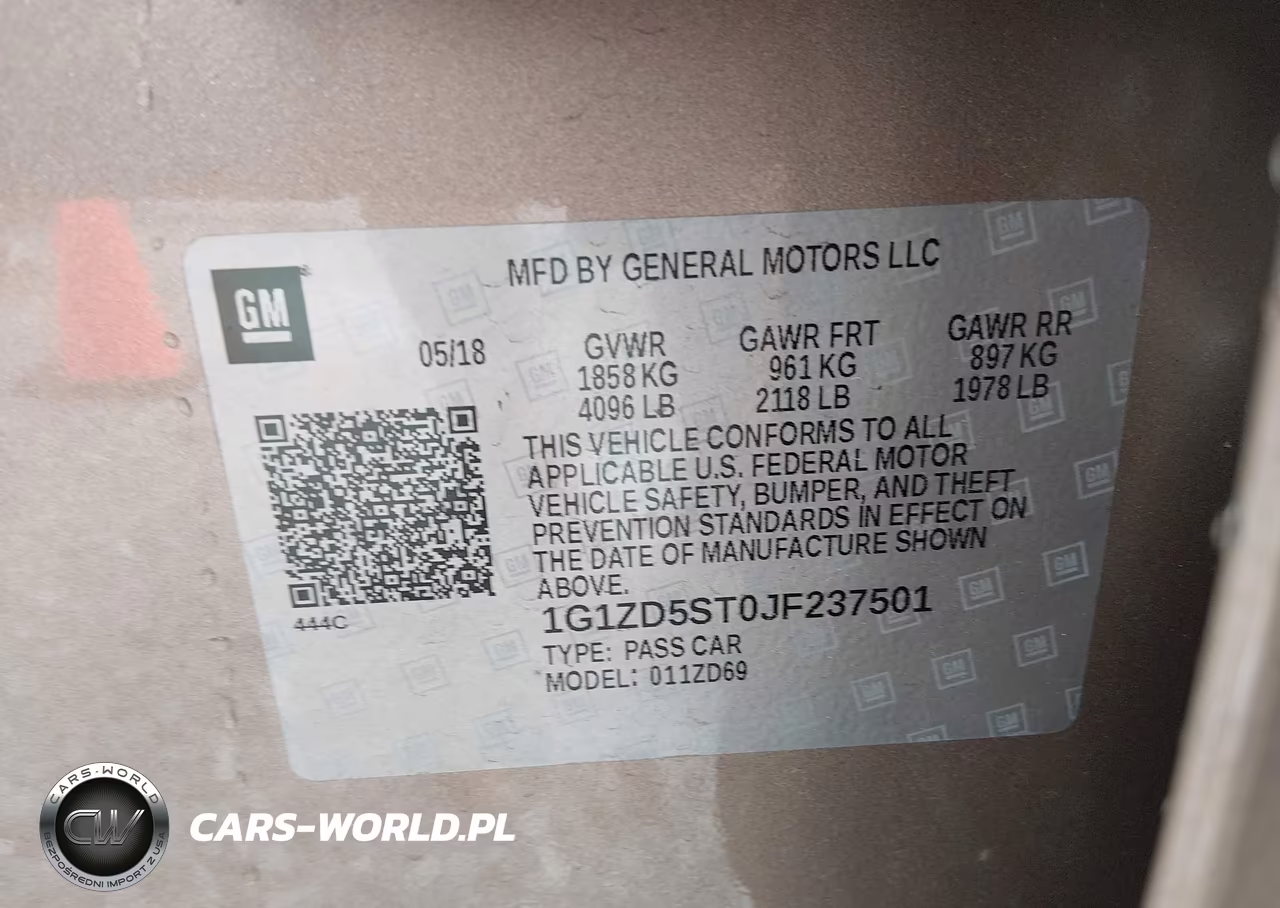 2018 Chevrolet Malibu Lt VIN:1G1ZD5ST0JF237501 - 9