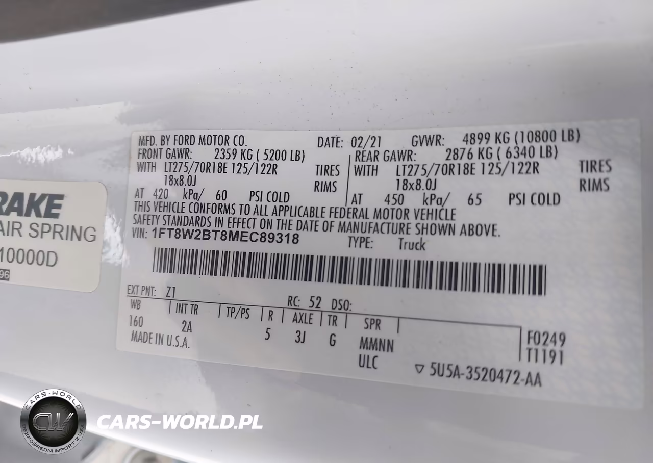 2021 Ford F-250 Xlt VIN:1FT8W2BT8MEC89318 - 8