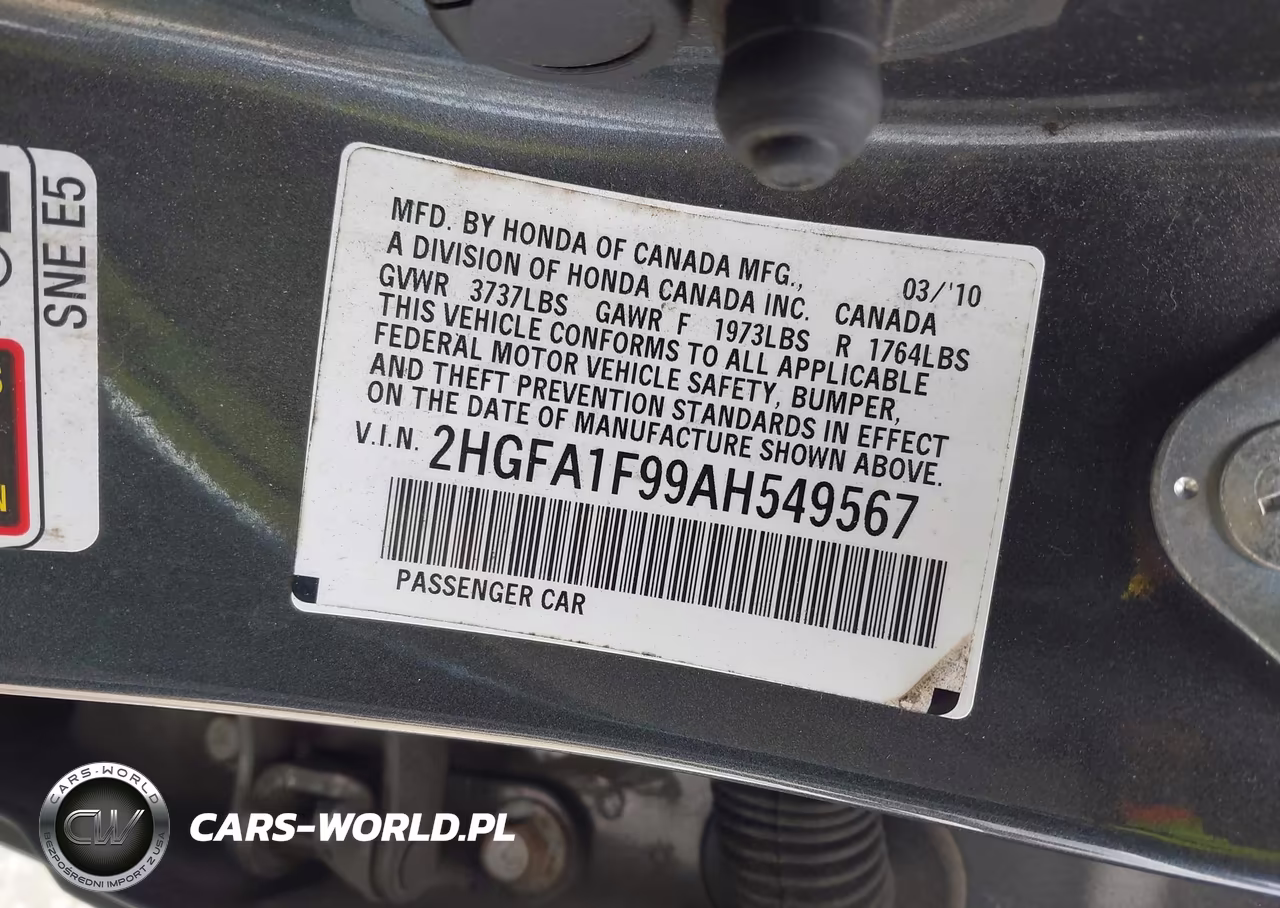 2010 Honda Civic Ex-L VIN:2HGFA1F99AH549567 - 9