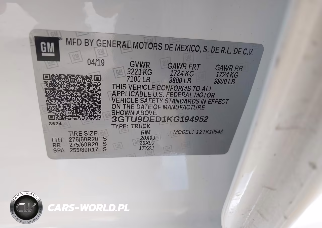 2019 GMC Sierra 1500 Slt VIN:3GTU9DED1KG194952 - 9