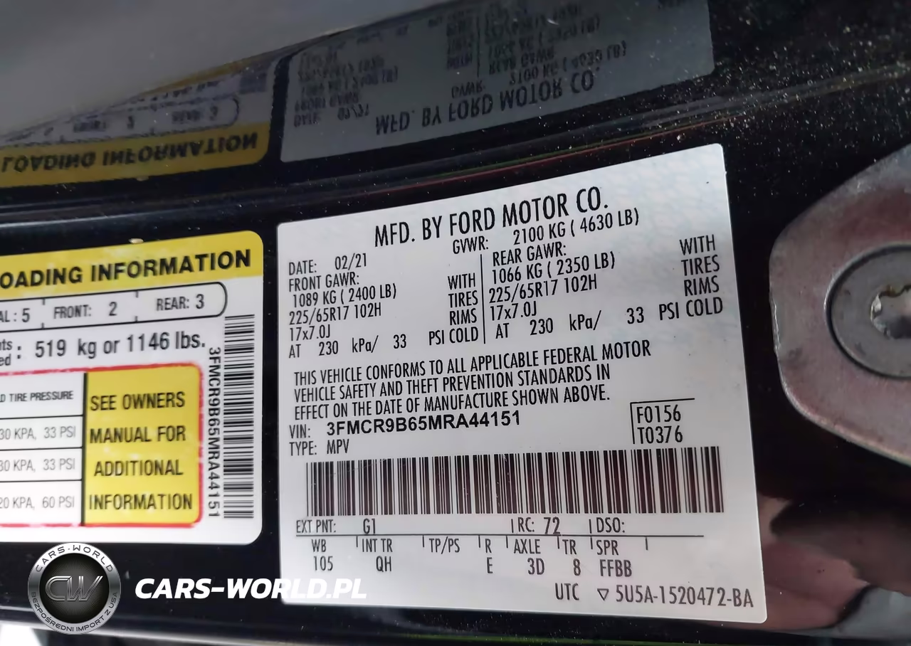2021 Ford Bronco Sport Big Bend VIN:3FMCR9B65MRA44151 - 9