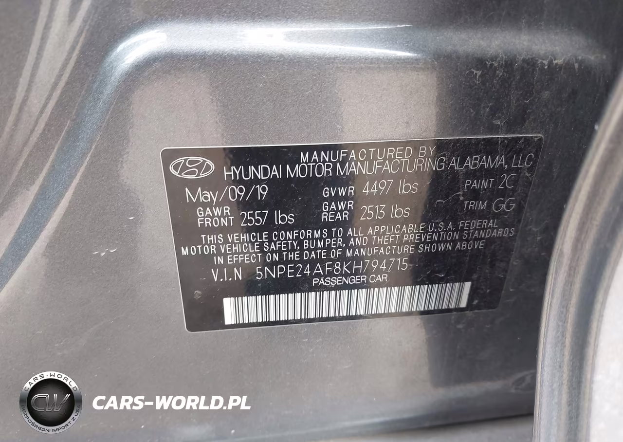 2019 Hyundai Sonata Se VIN:5NPE24AF8KH794715 - 9