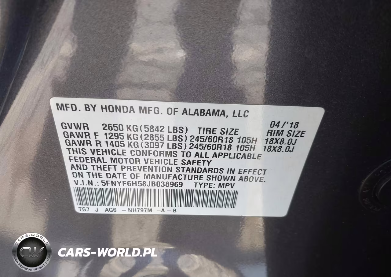 2018 Honda Pilot Ex-L VIN:5FNYF6H58JB038969 - 9