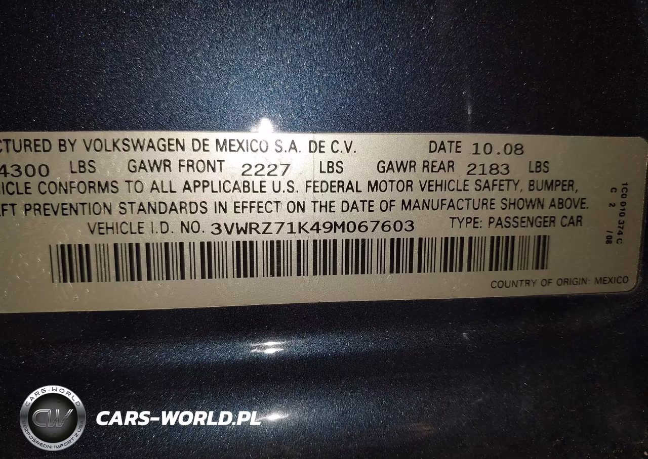 2009 Volkswagen Jetta Se VIN:3VWRZ71K49M067603 - 9