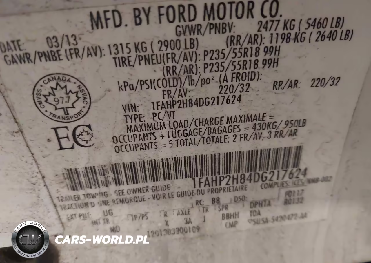 2013 Ford Taurus Sel VIN:1FAHP2H84DG217624 - 9