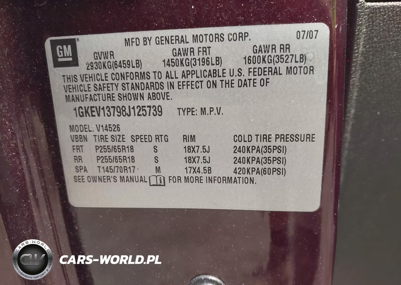 2008 GMC Acadia Sle-1 VIN:1GKEV13798J125739 - 9